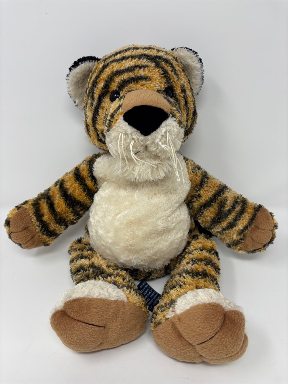 Trudi Stuffed Tiger Plush Toy - Brown & Cream Striped Italy